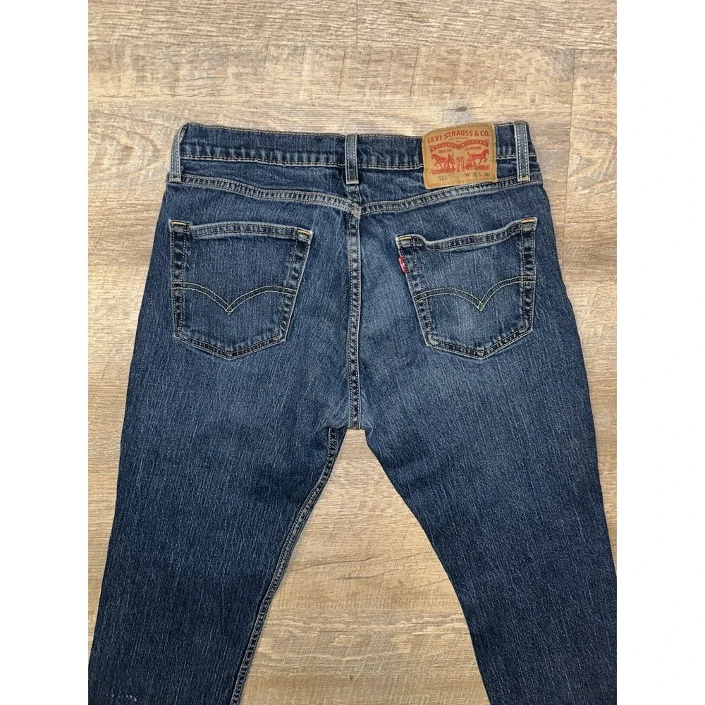 Levi's 511 Slim Fit Men's Jeans W32 L30 Dark Wash Denim Pants Blue